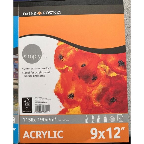 Set Of 3 Art Pads Watercolor Acrylic Marker Pads - Picture 3 of 4